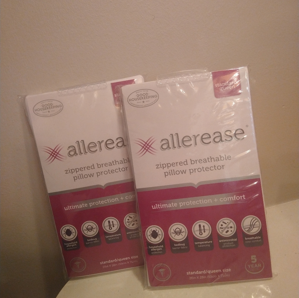 allerease zippered breathable pillow protector Pair. Must haves! Spring 26 - Picture 3 of 4